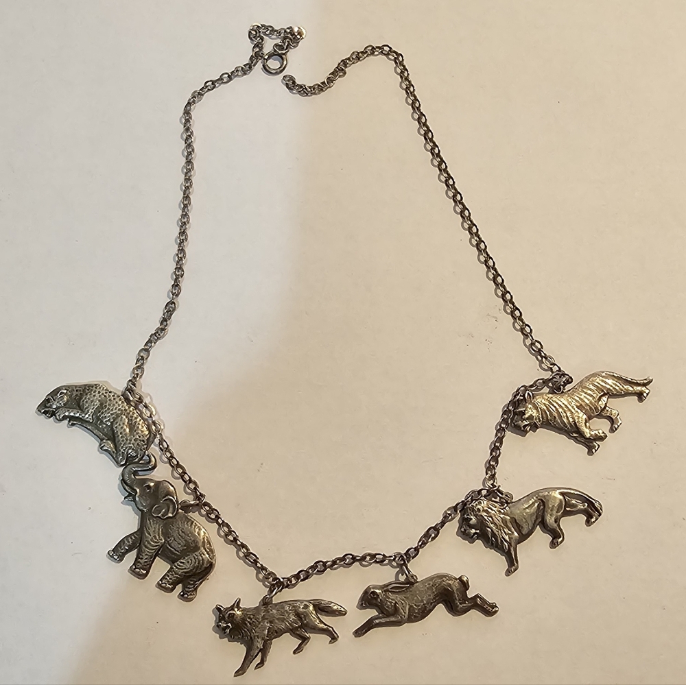 Vintage Sterling Wildlife Necklace